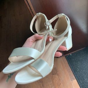 Kailee P ivory satin block heel